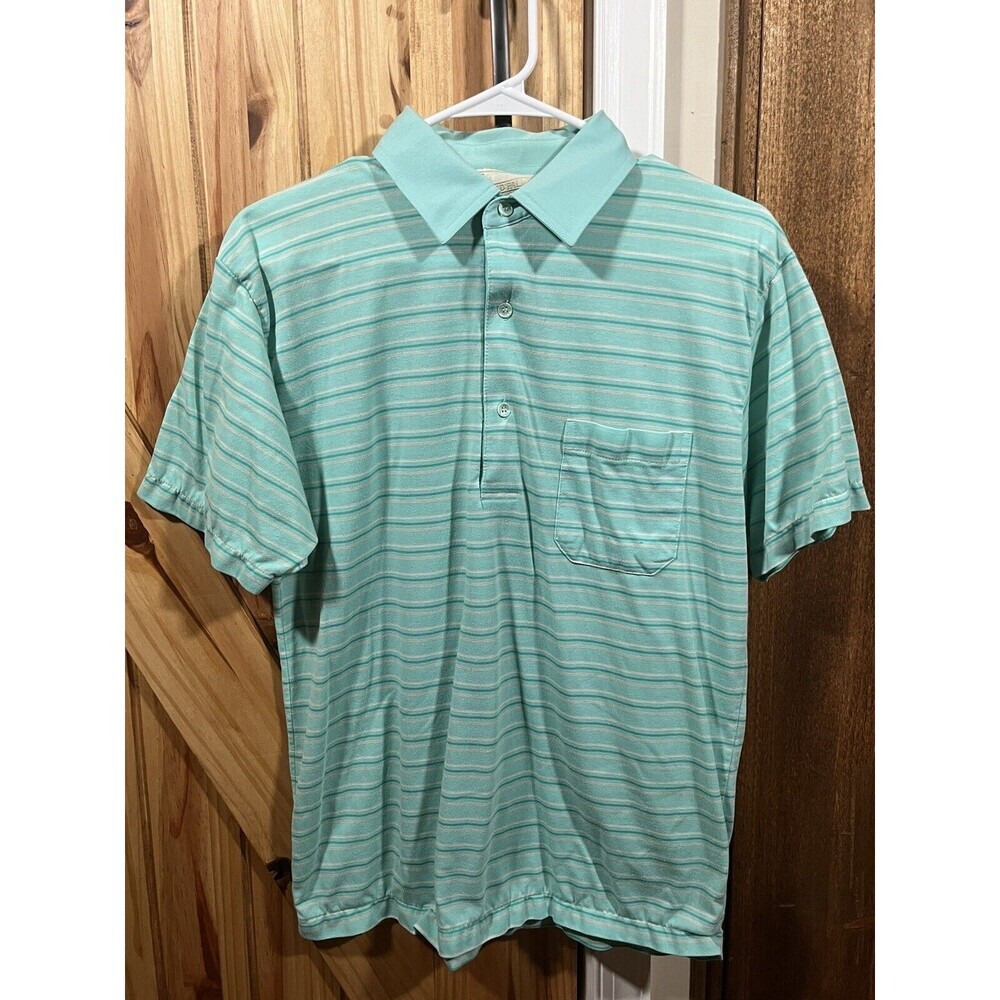 Vintage 70s Arnold Palmer Golf Polo Shirt Blue Striped Men's Size Medium
